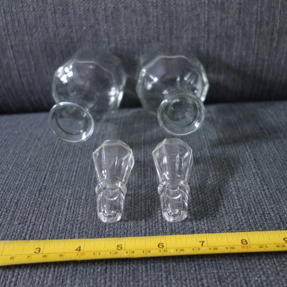 Vintage Glass Salad Dressing Shakers with All Glass Caps - Picture 7 of 7